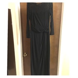 Black evening lace gown